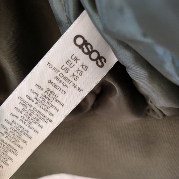 ASOS Design MA1 Padded Bomber Jacket Khaki-Green | Men's XS - Picture 10 of 13